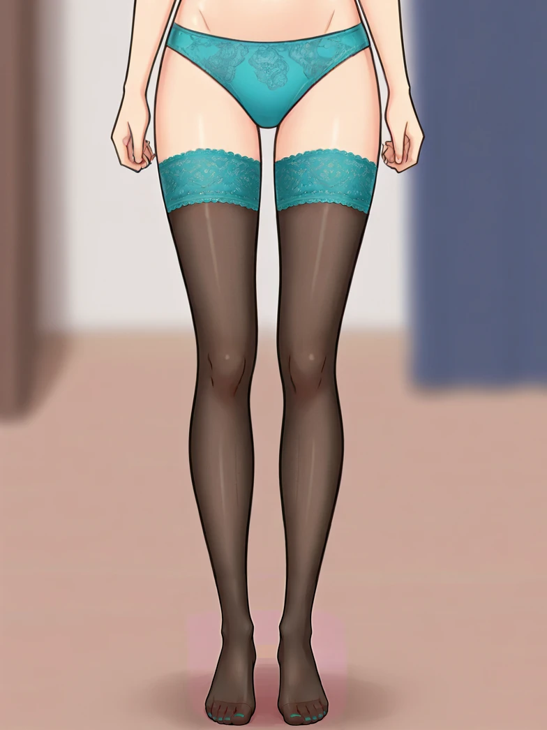 Bicolor Stocking: Contrast color lace top stocking for ILLUSTRIOUS v1.0