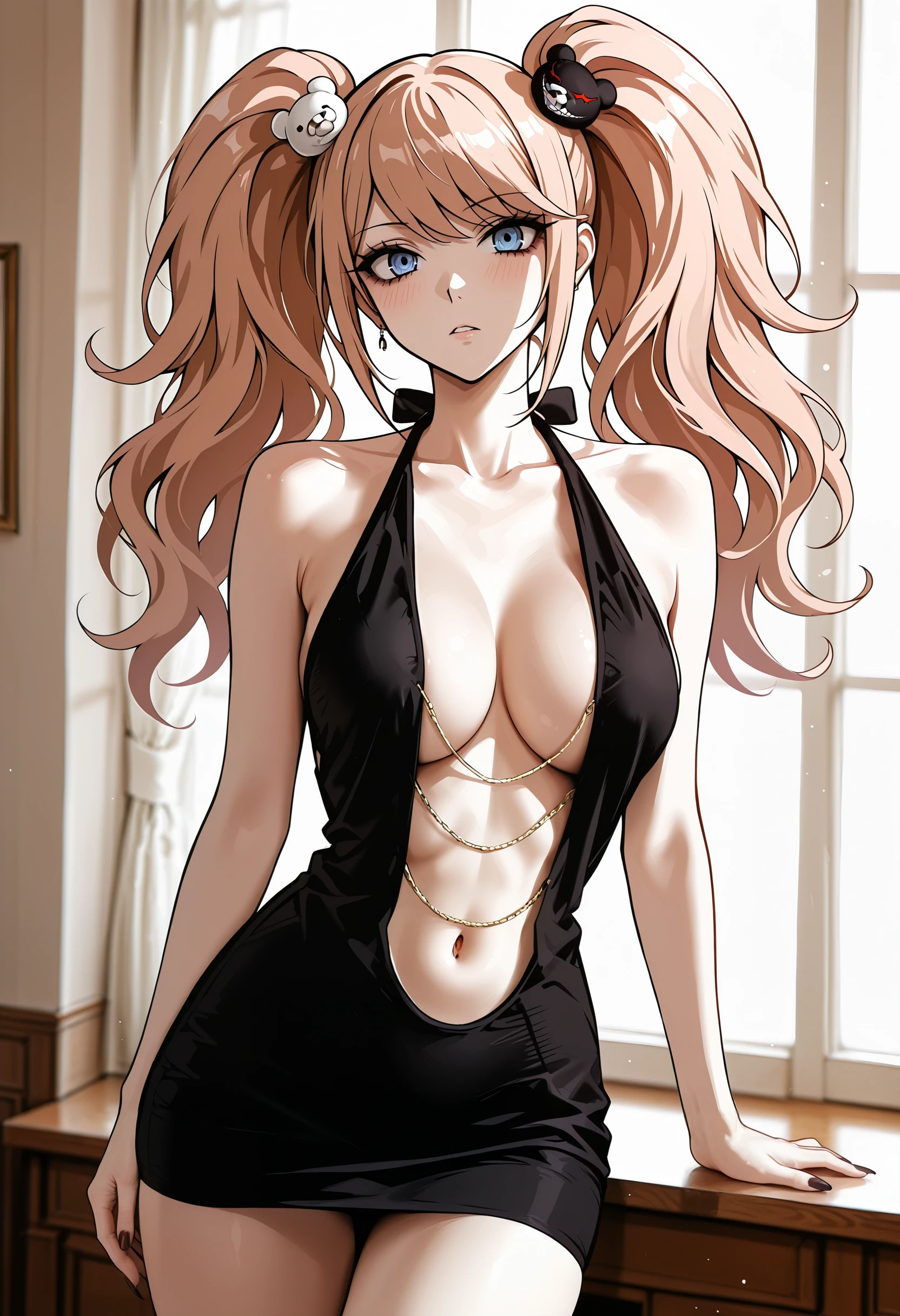 Deep Plunging Halterneck Mini Dress illust