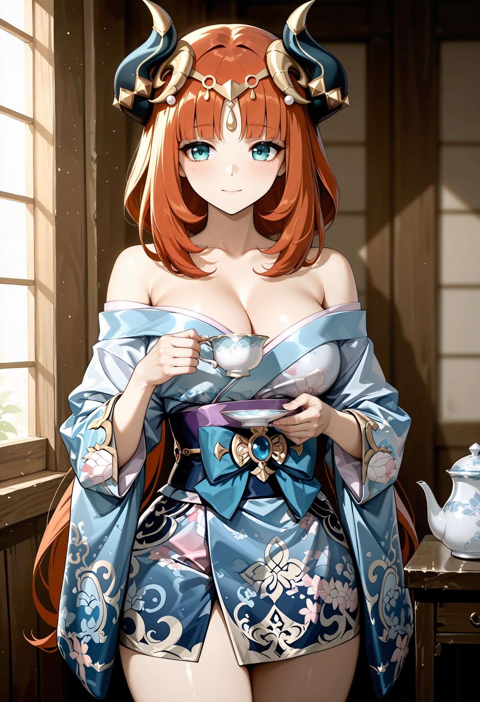 Mini Satin Floral Kimono illust