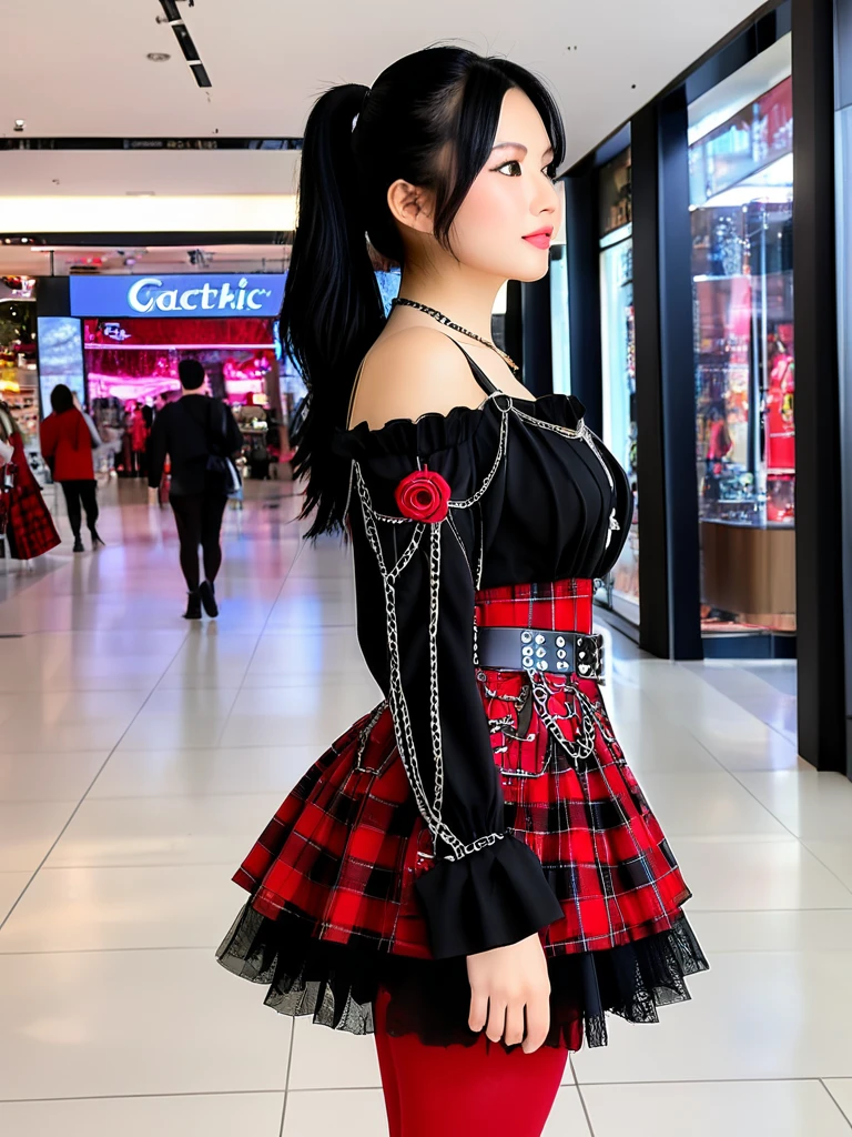 Gothic Plaid Lolita Skirt - XL XL