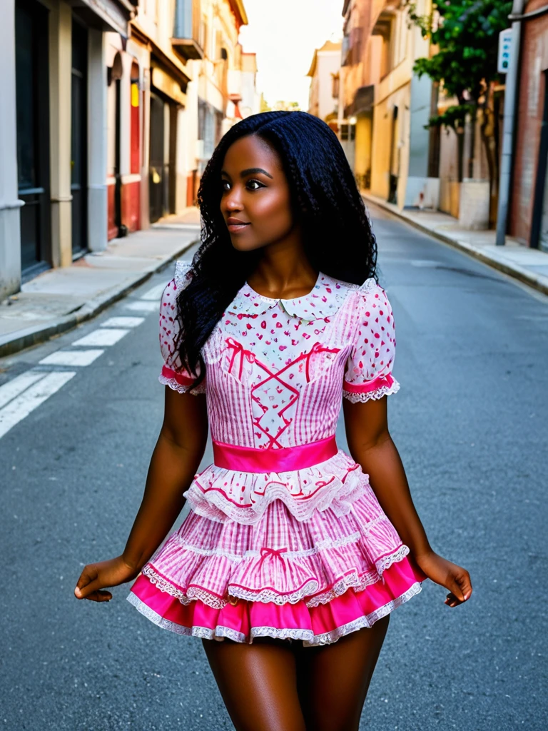 Pink Ruffle Laceup Dress - Pony Pony