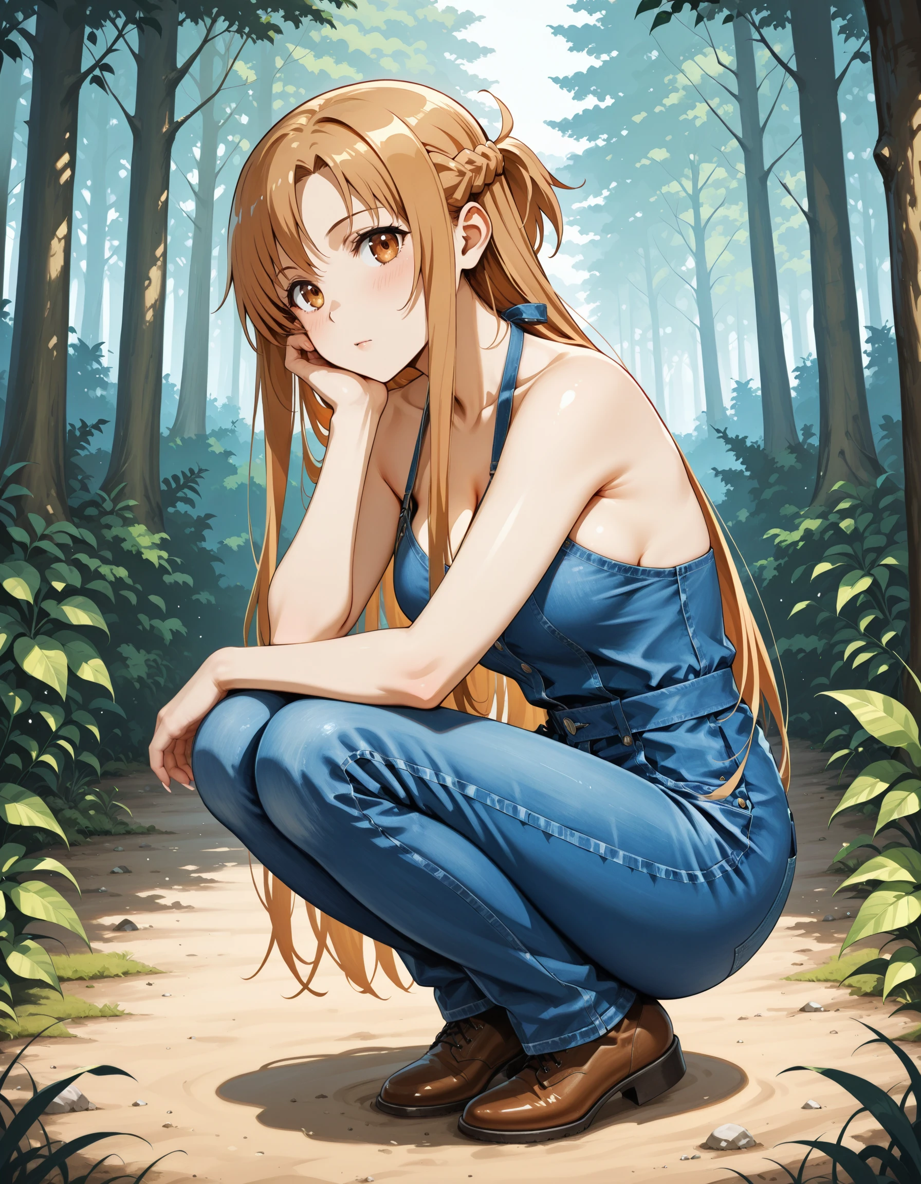 Denim Halterneck Jumpsuit
