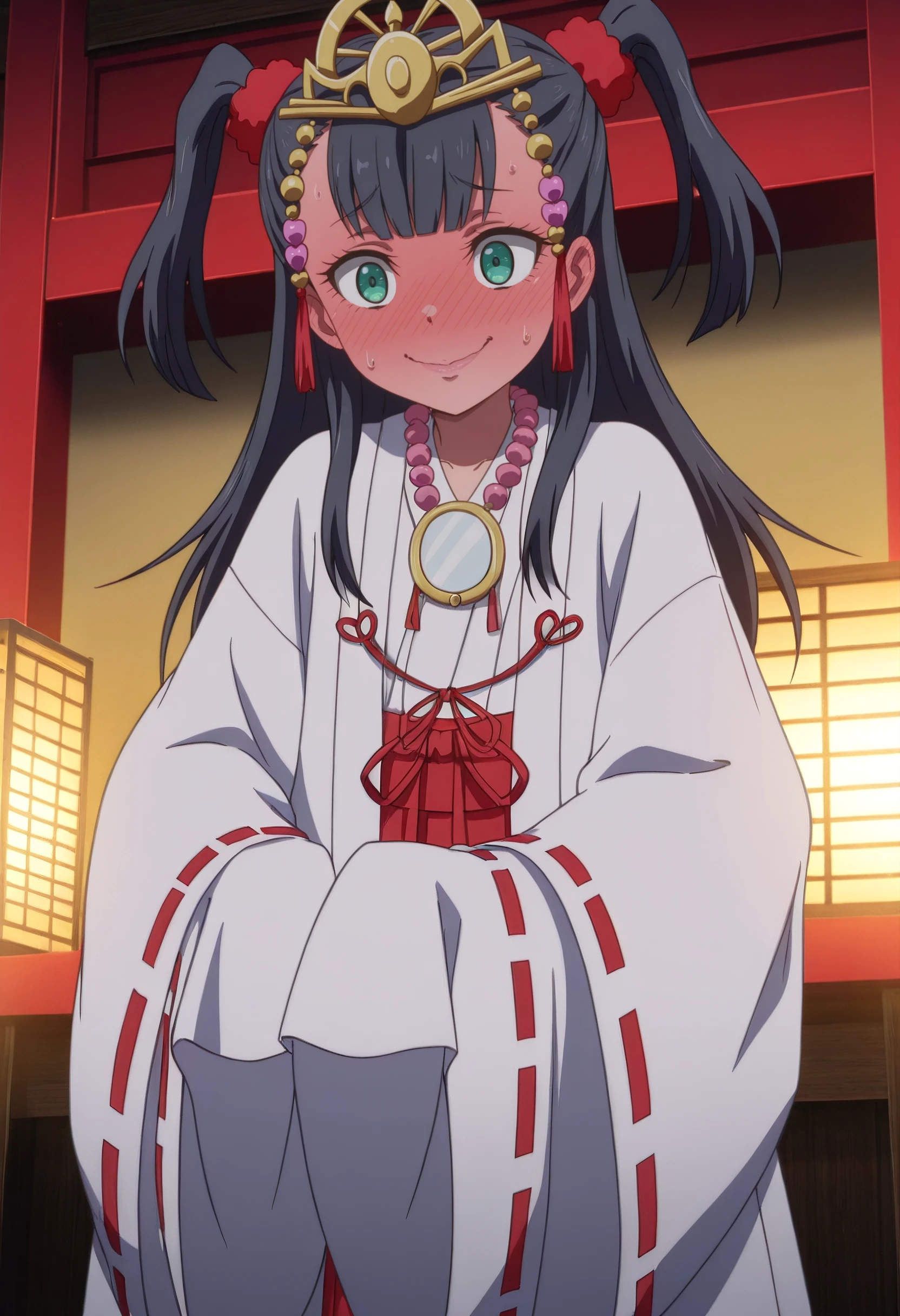 Shrine Priestess - Otome Game Sekai wa Mob ni Kibishii Sekai desu (Trapped in a Dating Sim) - Illustrious/SDXL v1.0