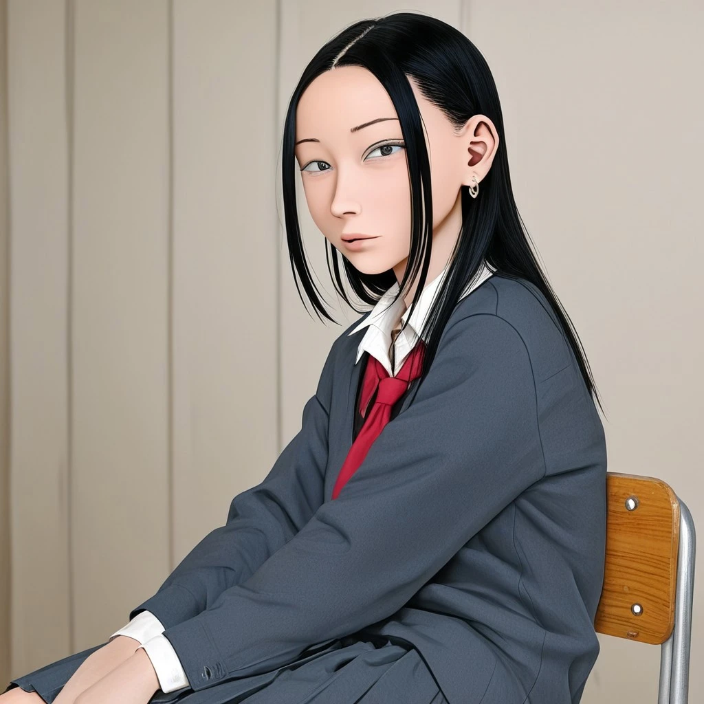 Middle parted hair V1