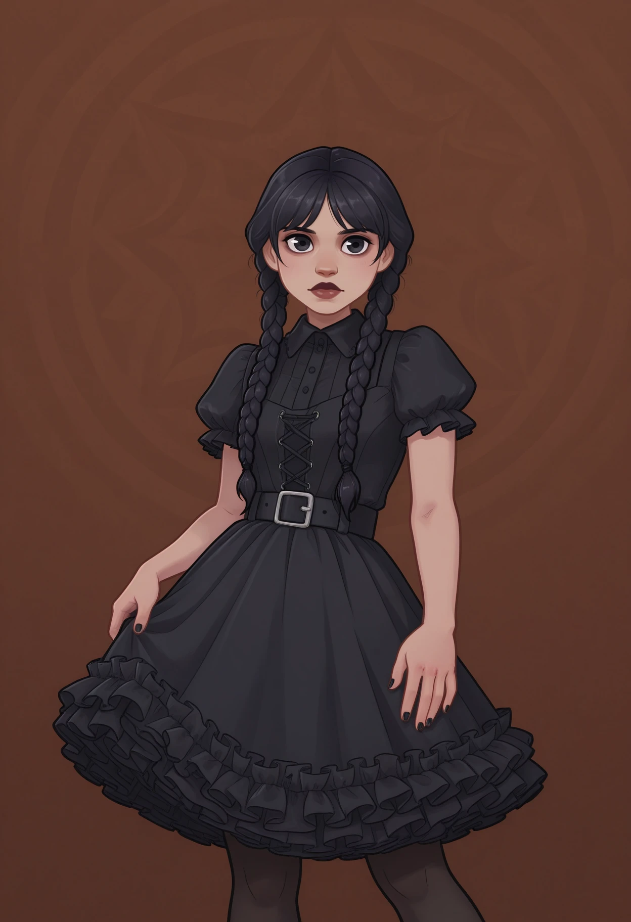 Wednesday Addams, by Nayt Layt, (The Addams Family), LoRA, Illustrious XL v1.0, Illustrious
