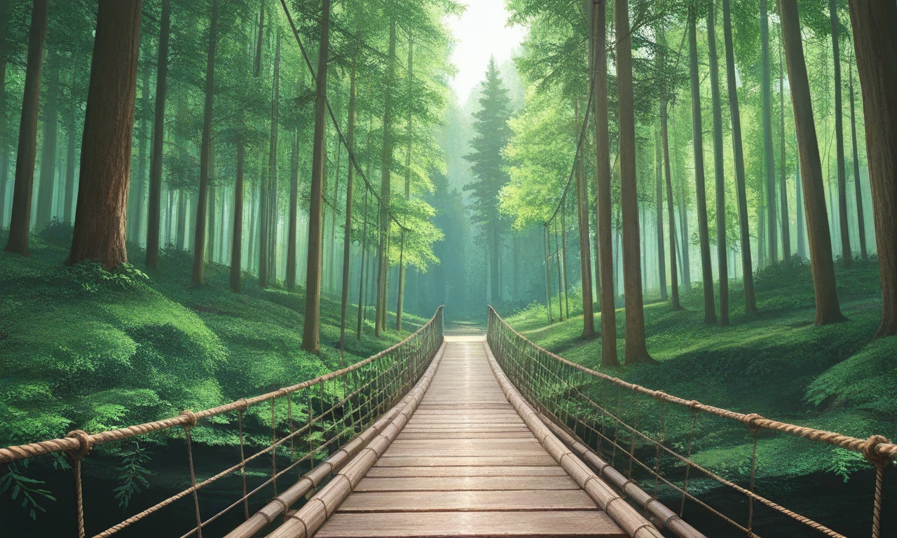 Wooden Rope Bridge Illustrious pixai