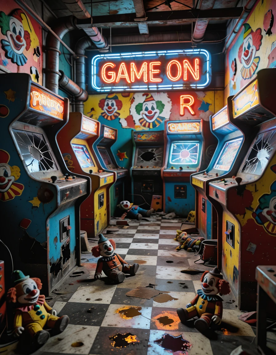 abandoned colorful game room illu v1.0