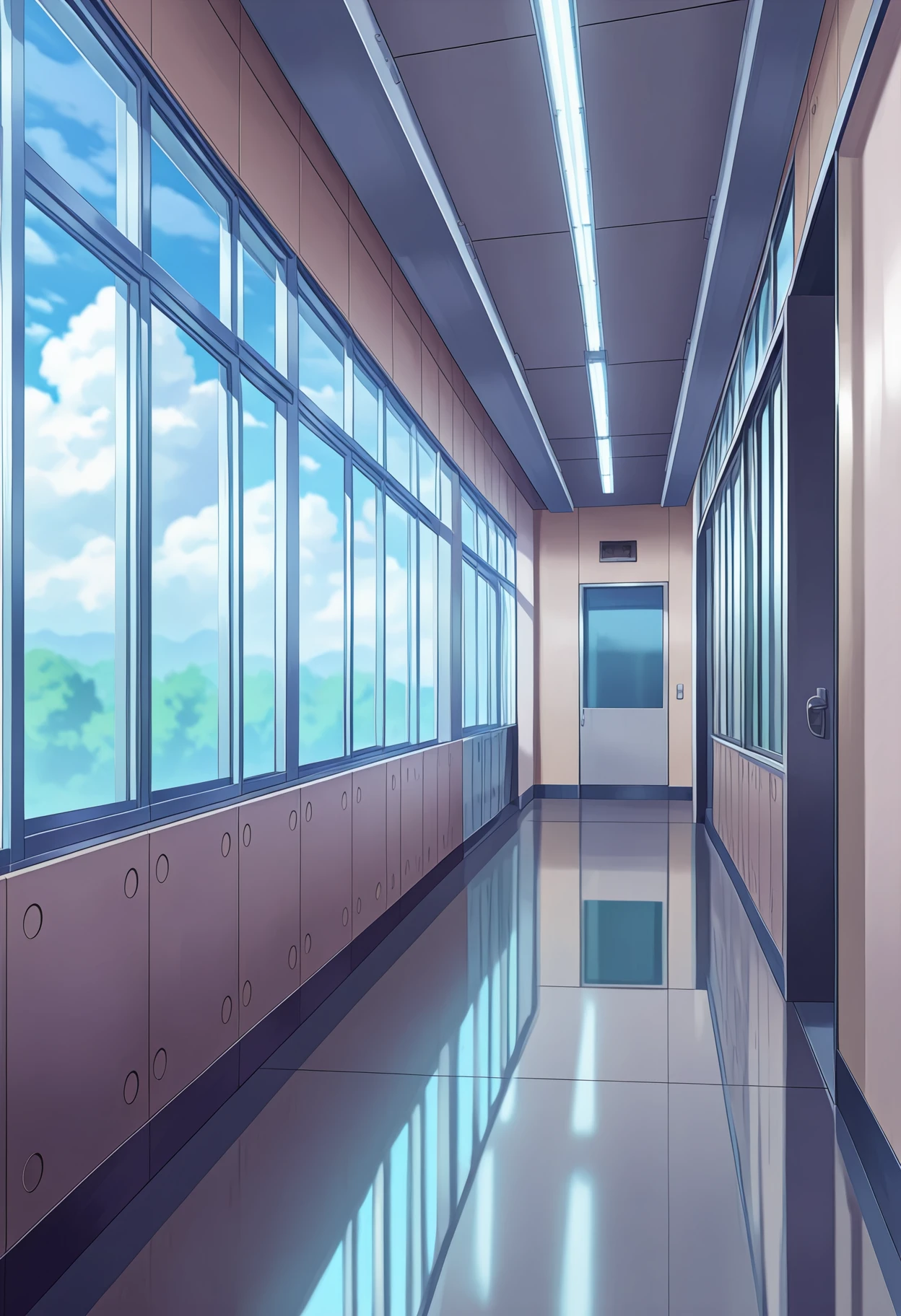 School Hallway Background v1