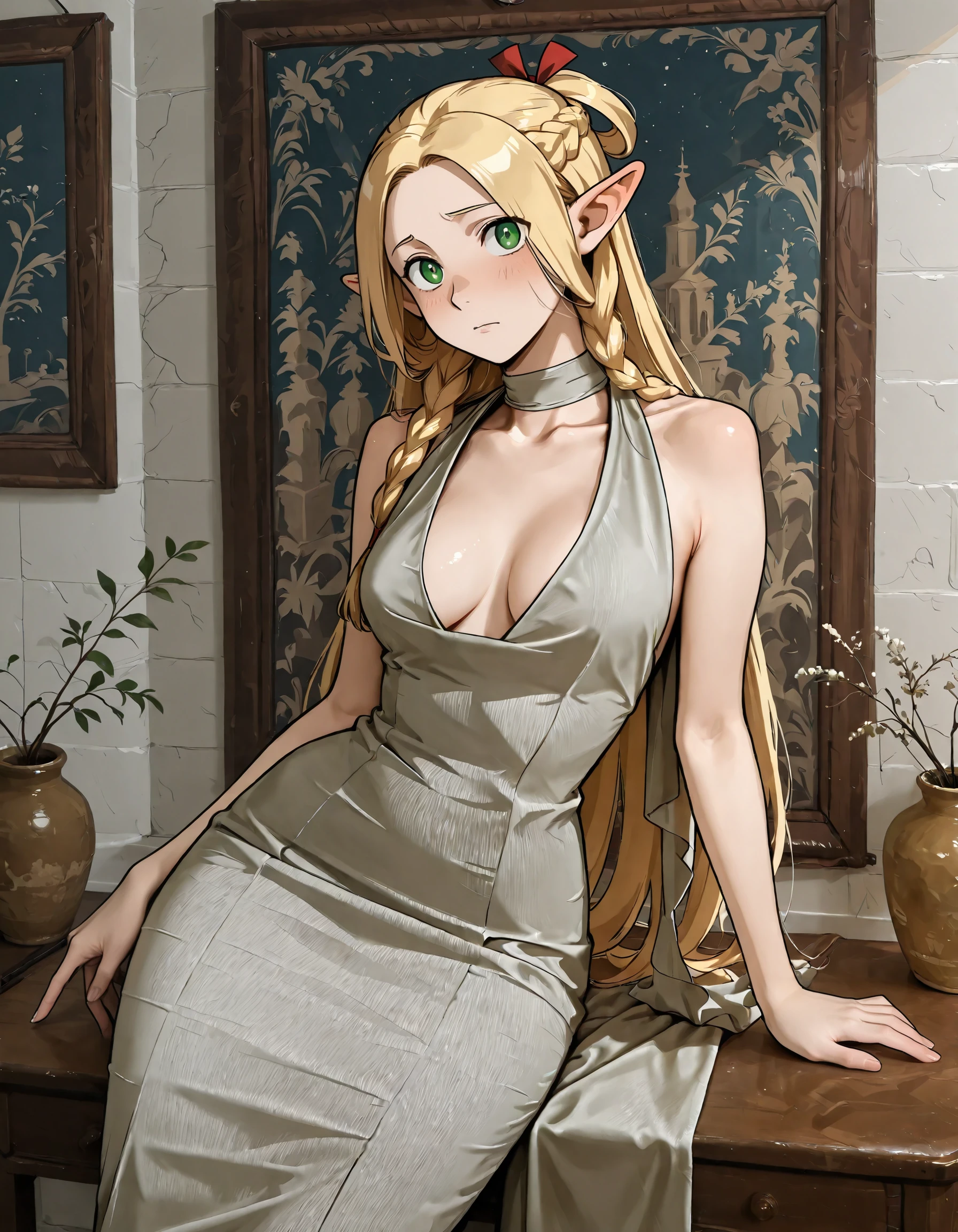 WP Backless Halter Maxi Dress illust