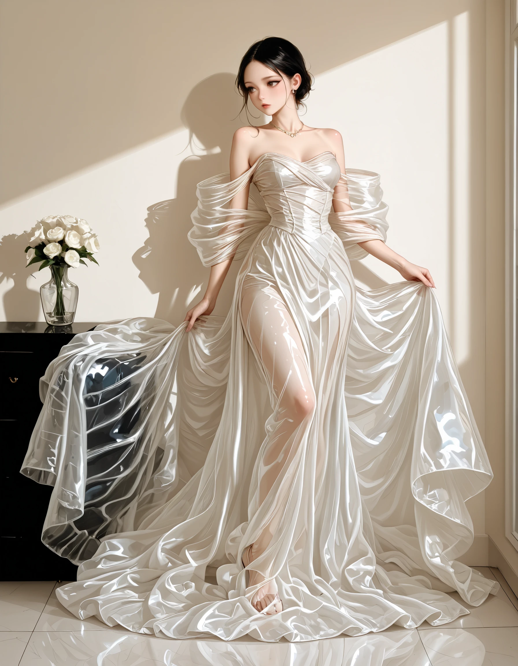 White Jellyfish Gown Illust