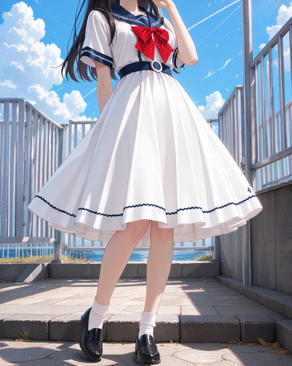 White Sailor Dress Outfit illustrious
