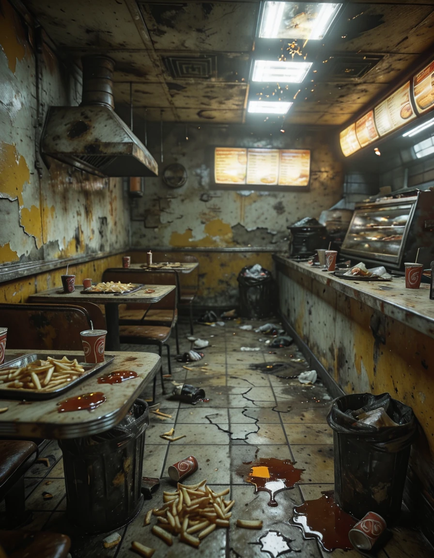 empty fast food restaurant interior illu v1.0