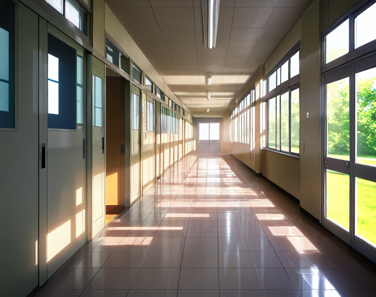 Japanese School Hallway (Background) (NoobAI) (AD) v1.0