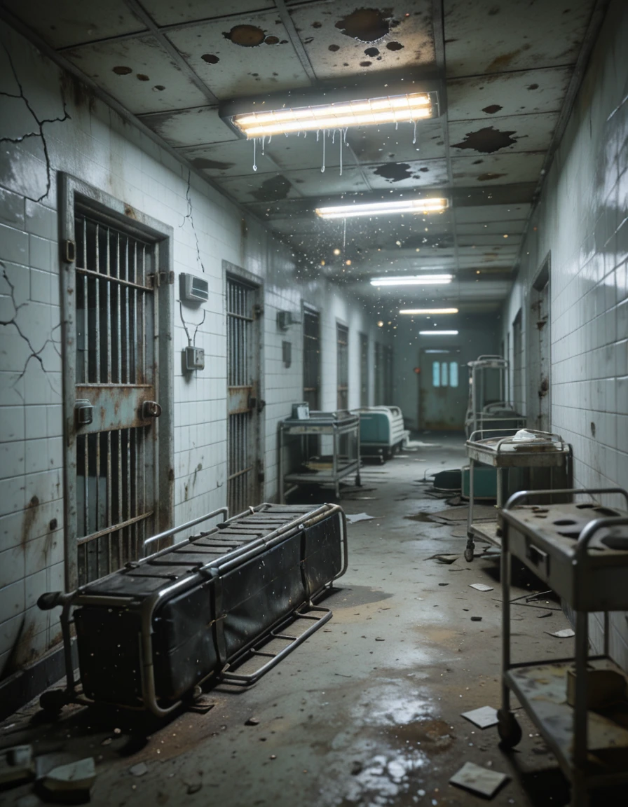 abandoned mental asylum corridor illu v1.0