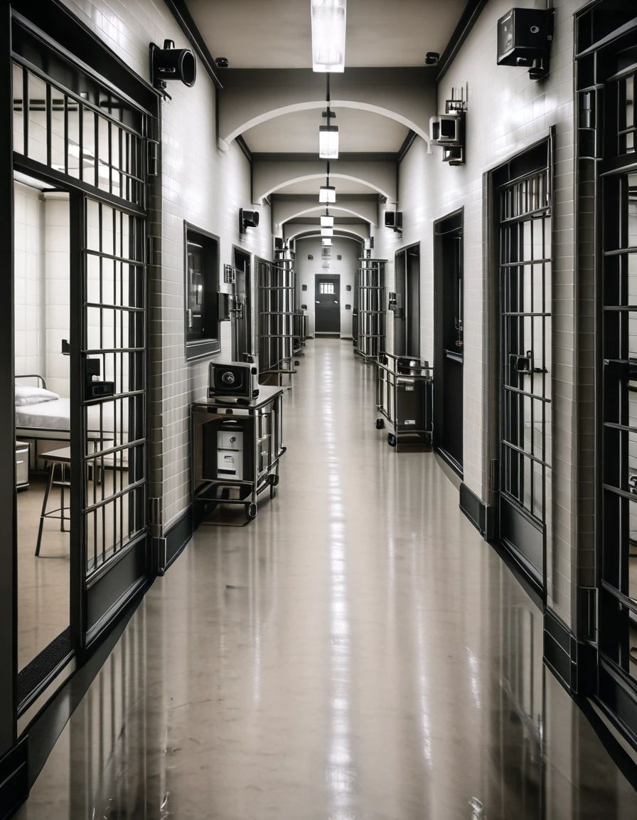 Asylum inspired locked psychiatric ward corridor illu v1.0