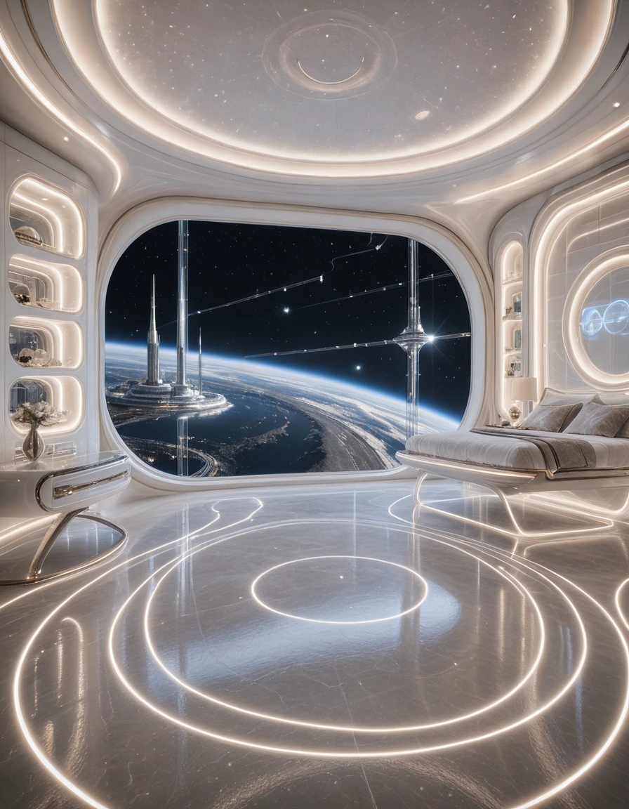 luxury neo futurist bedroom suite illu v1.0
