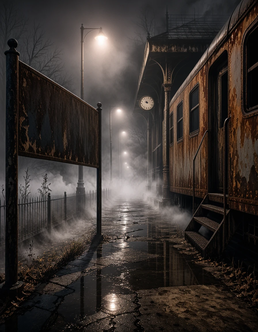 abandoned valley train station at night v1.0
