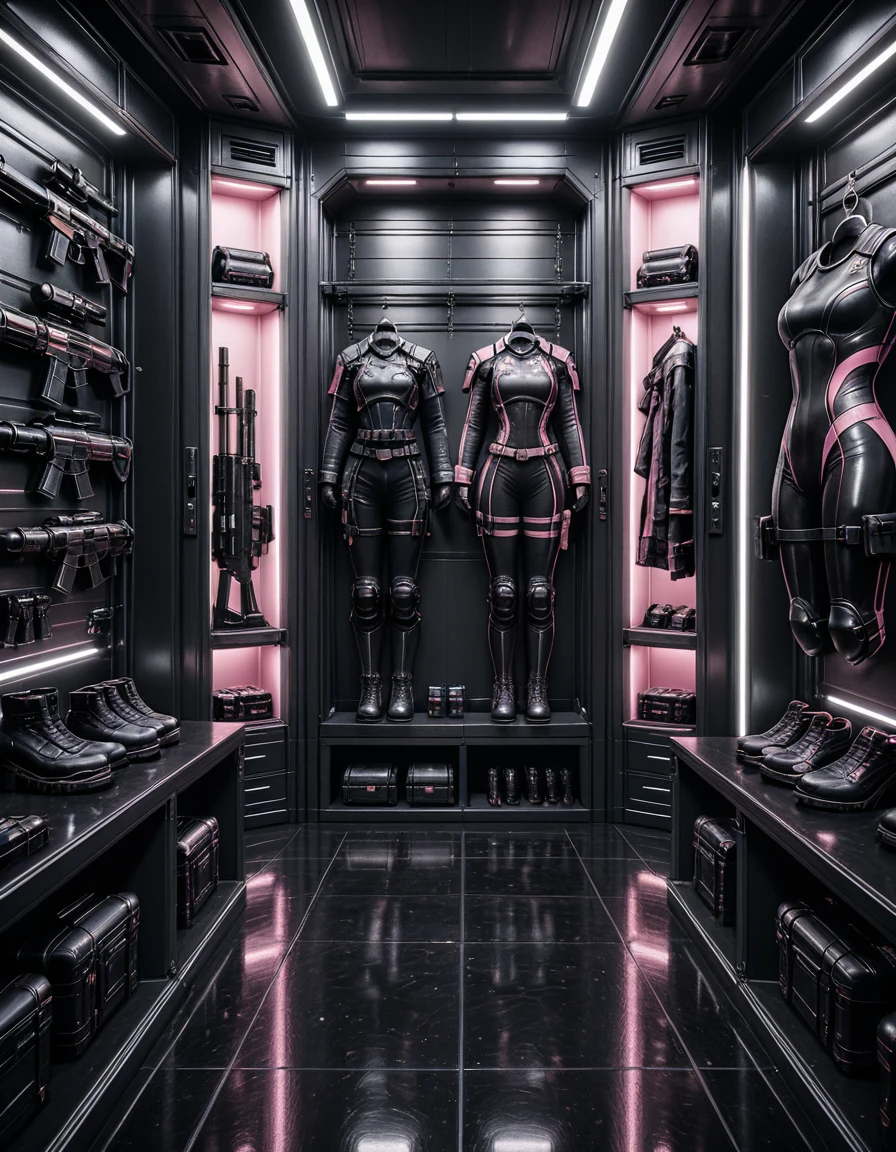 sci-fi heroine armory dressing room illu v1.0