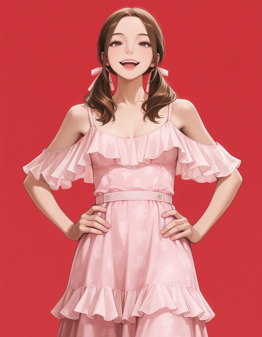 【COSTUME】Pink Ruffled Chiffon Dress v1.0