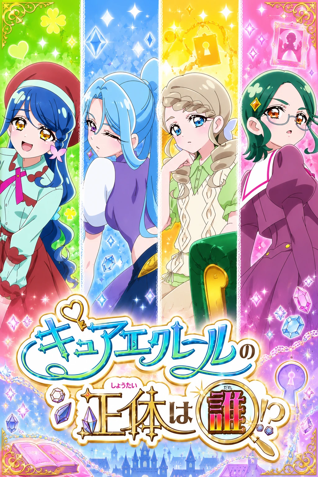 who is cure eclair!? (meitantei precure!) / キュアエクレールの正体は誰！？ (名探偵プリキュア！) / howa kurea / 帆羽くれあ / ieri shiruku / 家入しるく / kurusu eliza / 来栖エリザ / kaneda rei / 金田れい v1.0