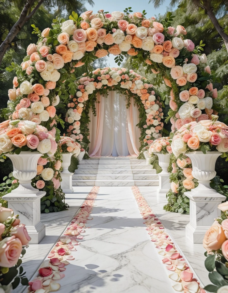 luxurious outdoor wedding venue Illu
