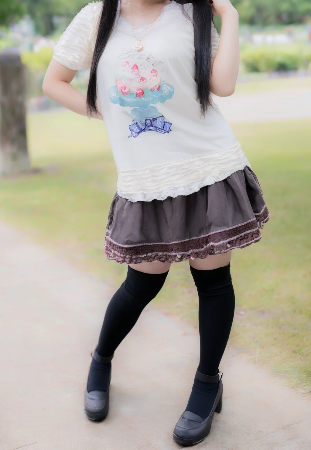 Sweets pattern t-shirt & skirt V1