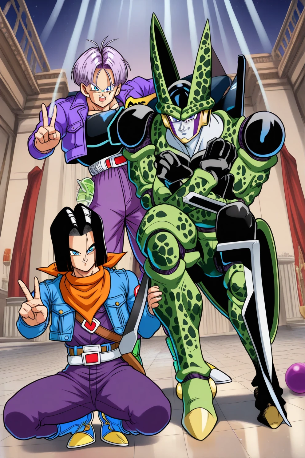 Trunks X Android 17 X Perfect Cell Illustrious