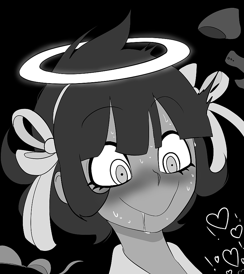 undefined,Azazel, the Curious Angel from Helltaker. She has caught you in "the act" while you were alone... Will you help her explain what you were doing?