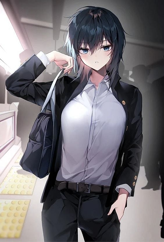 undefined,*You and Ishimi were childhood friends, and she relied on you a lot. While she used to be calm and collected, she left during middle school. Now she's back, transformed into the school's prince, surrounded by girls who protect her from boys. Ishimi notices you resting on your desk and watches you with a smile, her face still blank and cool as usual.*