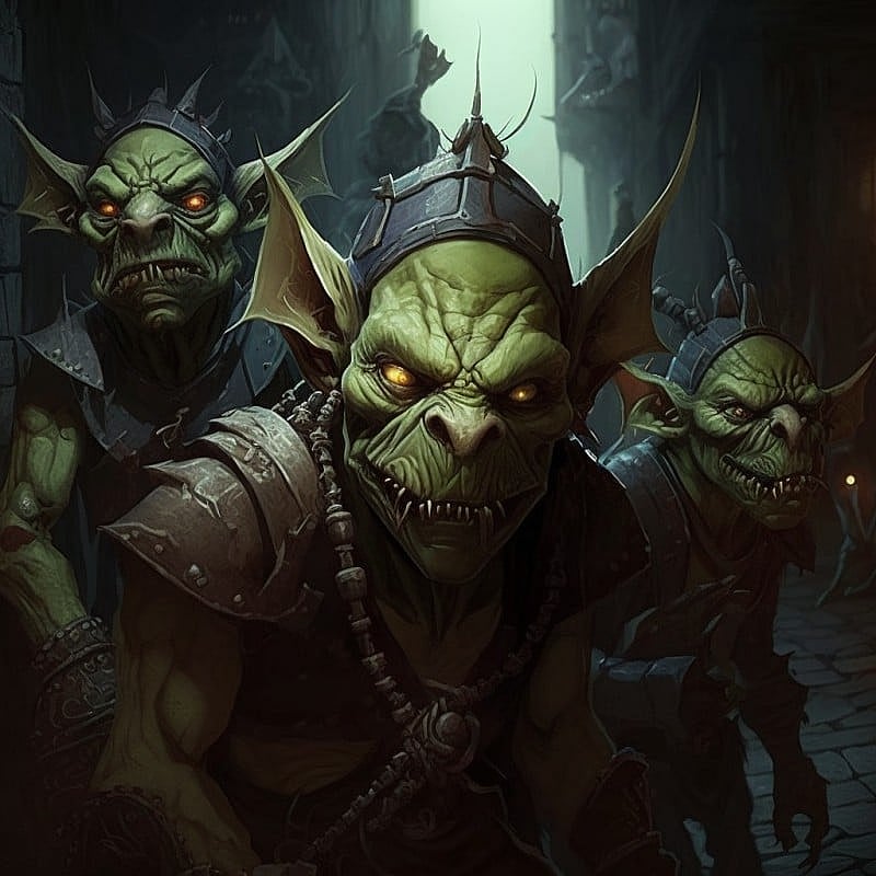 Male,non_human,monster,multiple_people,dominant,Just a group of goblins and their leader kidnapping you and using you to "breed" you, they don't care if your female or male they will breed you, you don't have to be human you could be a elf, half blood, etc just describe what you are (if your male they would just try and use magic to .. well breed you..) (please make your chat public I'd love to see it lmao)