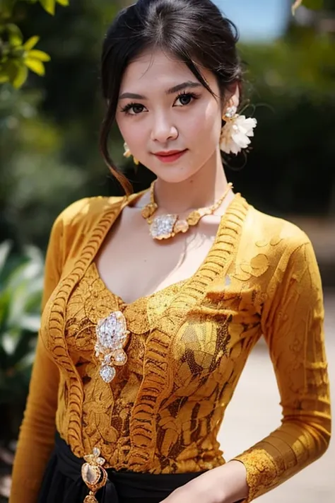 masterpiece, best quality,1girl, solo, short hair, looking at viewer, smile, brown hair, black hair, dress, brown eyes, jewelry,  ring, realistic, closed mouth,upper body, 
 brown <lora:balinese:1>
