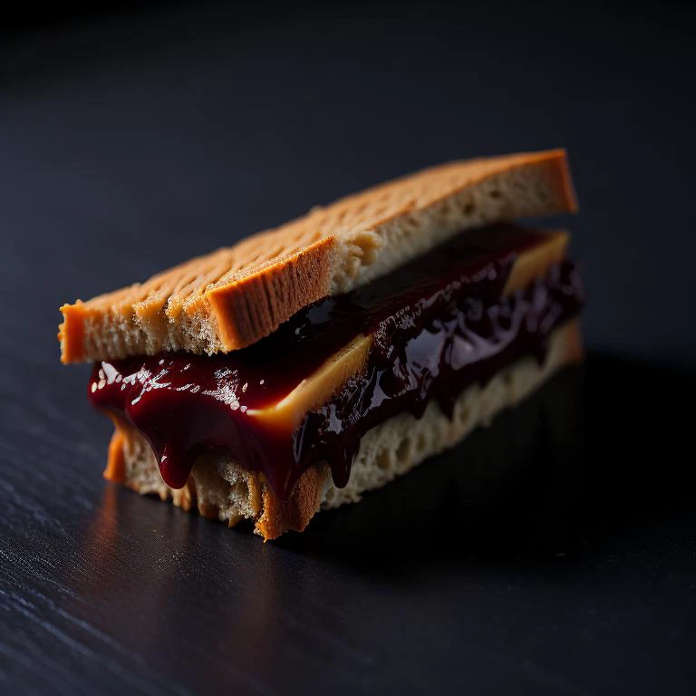 a photo of a peanut butter and jelly sandwich
