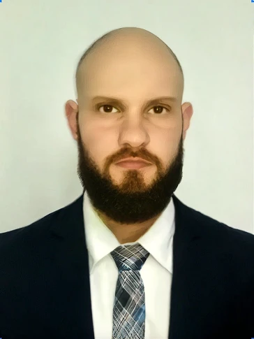 bonito, careca, barba castanha, olhos esverdeados, óculos quadrado, óculos armação preta, 35 anos, musculoso, definido
