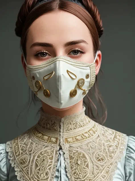 medical mask, victorian era, cinematography, intricately detailed, crafted, meticulous, magnificent, maximum details, extremely hyper aesthetic