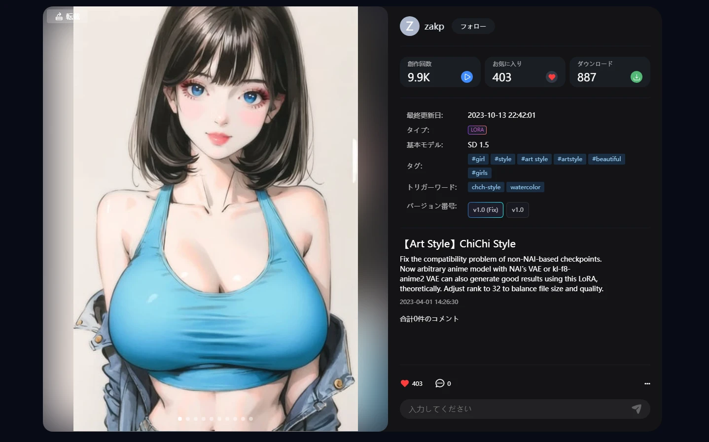 さまざまな画風のLORAをお勧めします