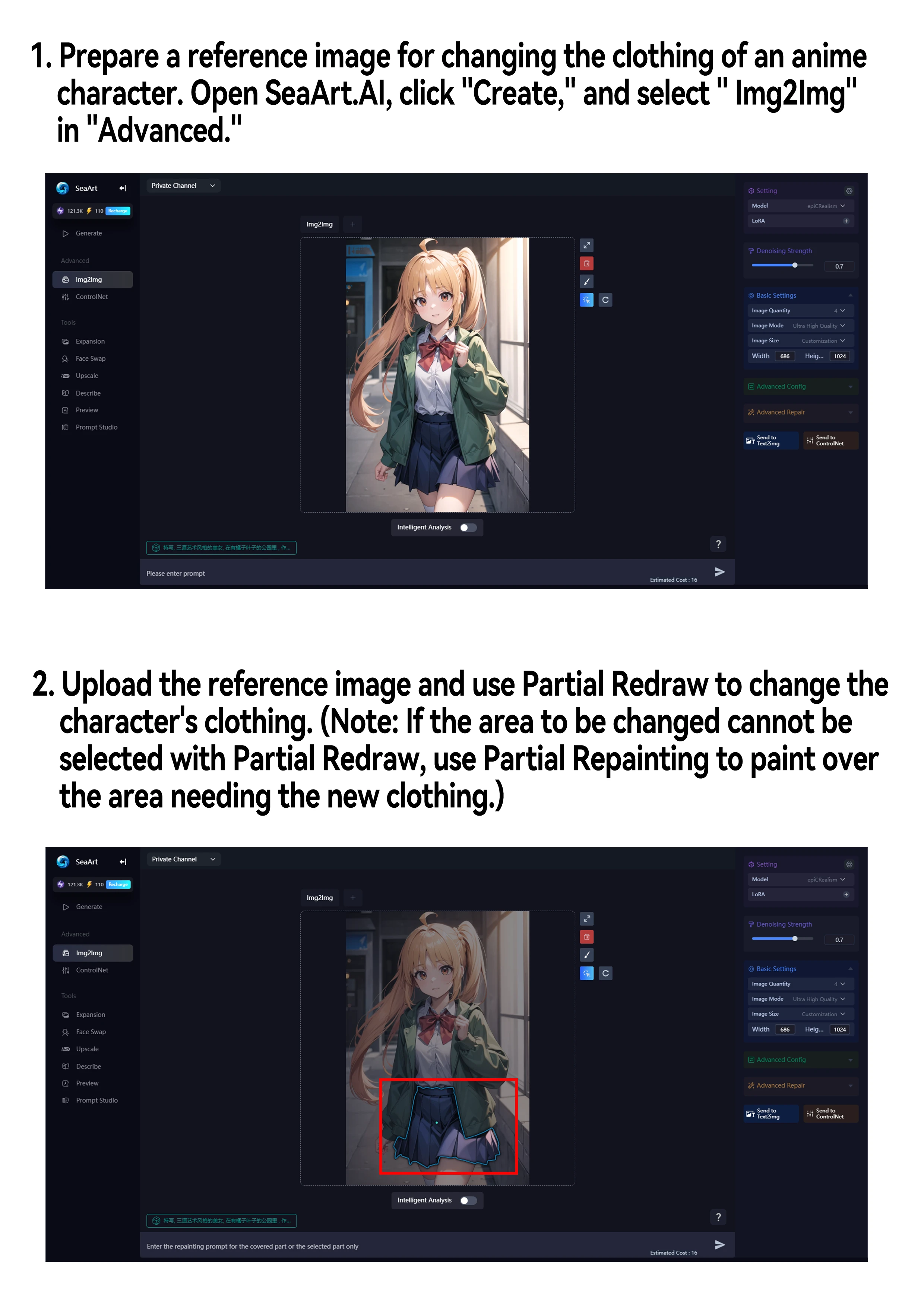 Tutorial on Anime Character Costume Change