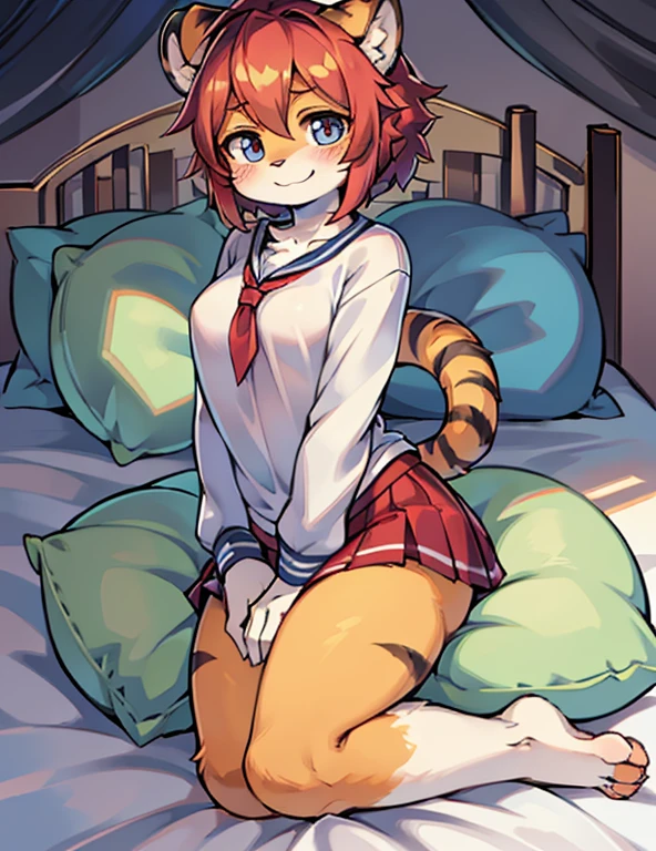 Tiger on bed