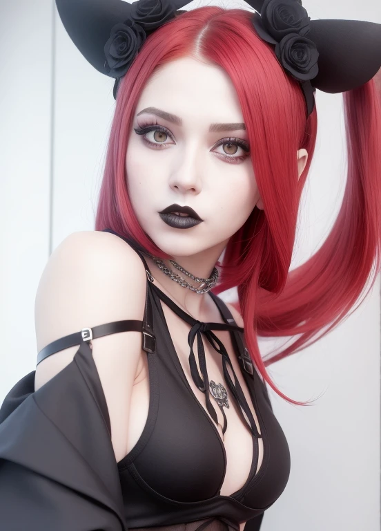 Hermosa mujer Punk, con pelo rosa