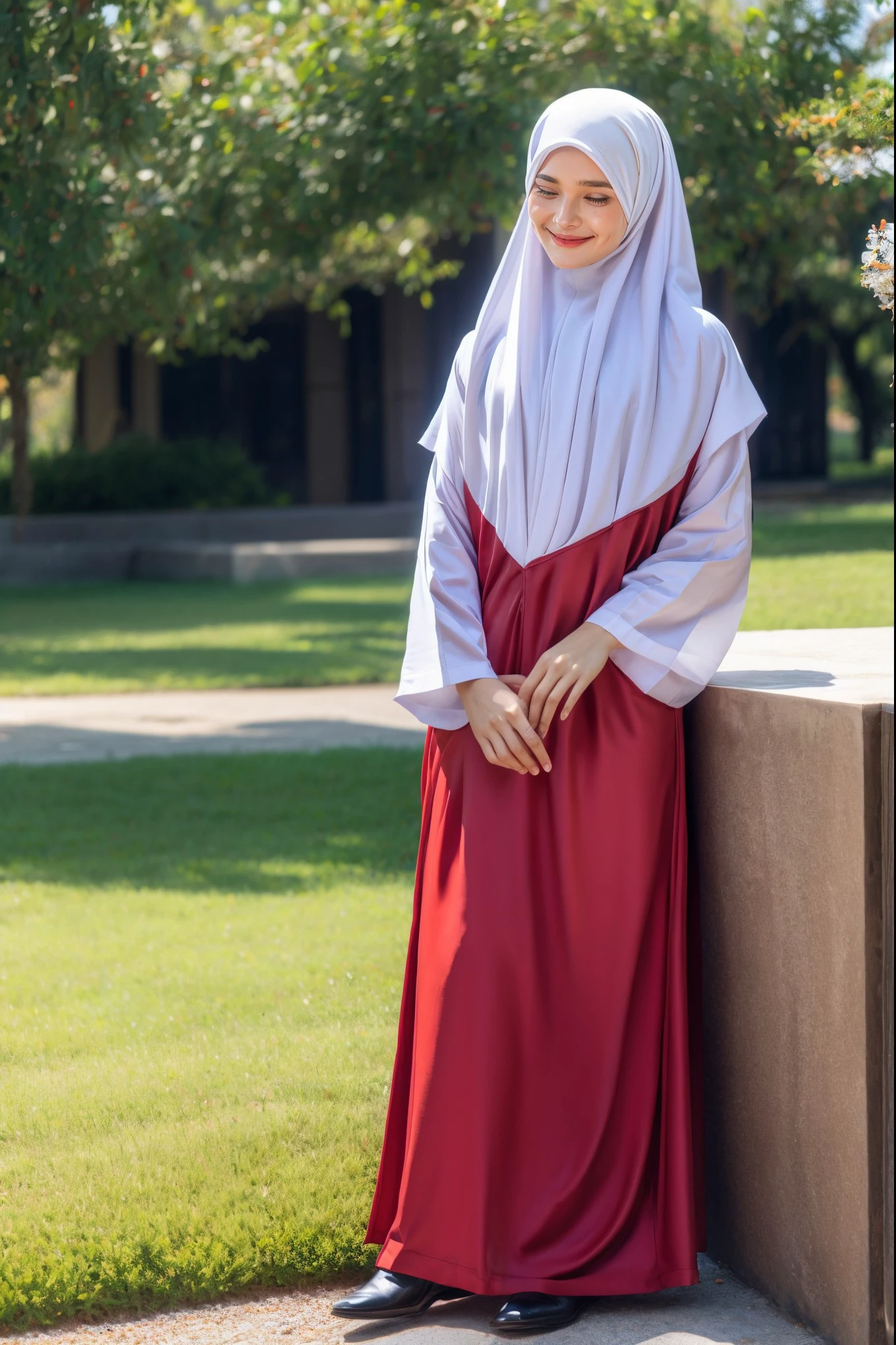Adorned in the serenity of white, my hijab whispers a tale of simplicity