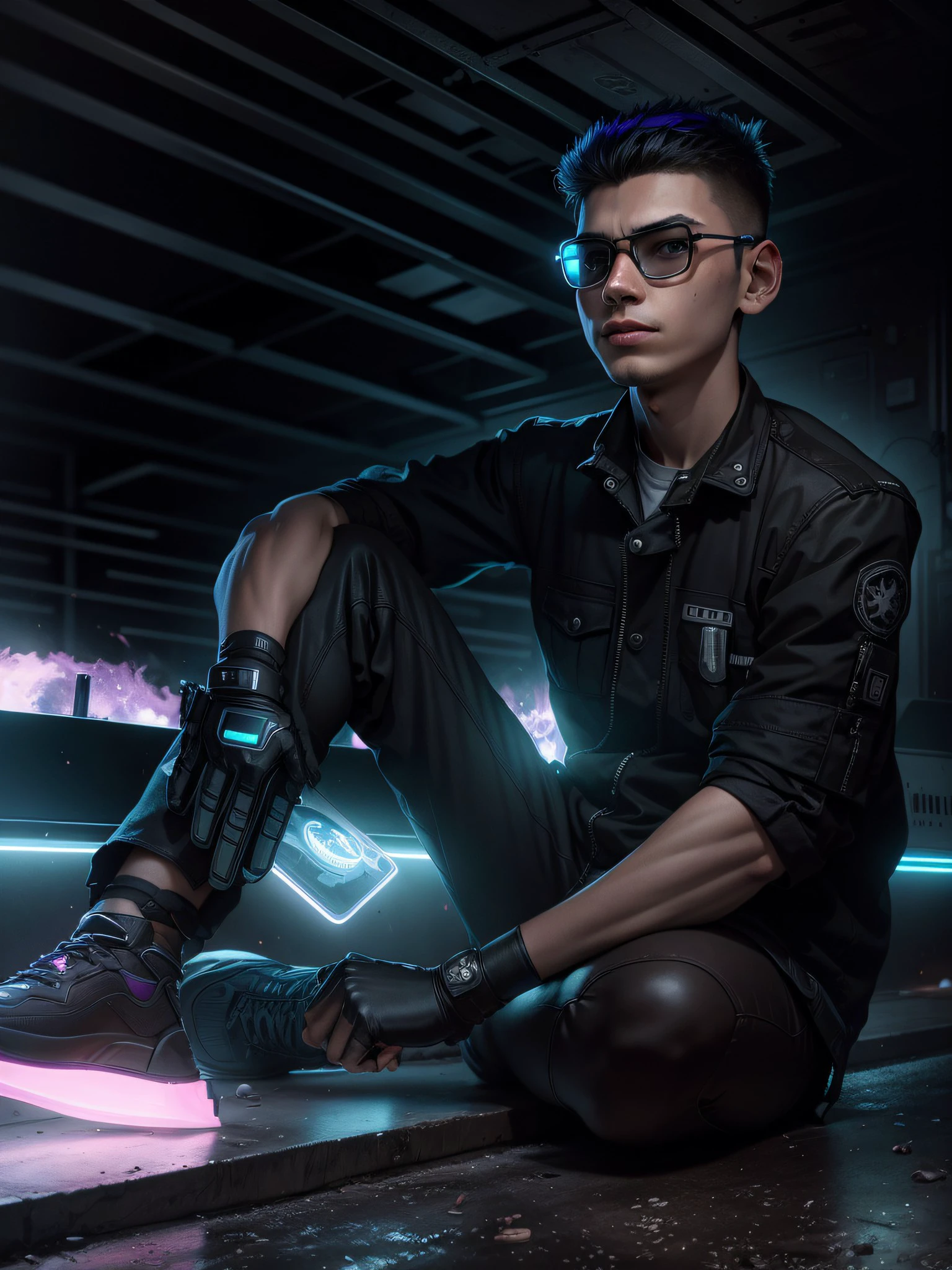 Change background cyberpunk handsome boy, realistic face. 8k, ultra realistic cu