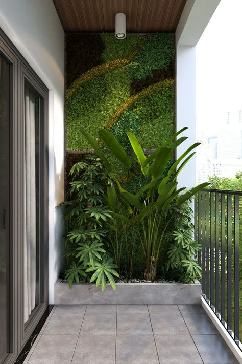Creation of a three-dimensional green transitional space.