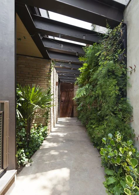 Creation of a three-dimensional green transitional space.