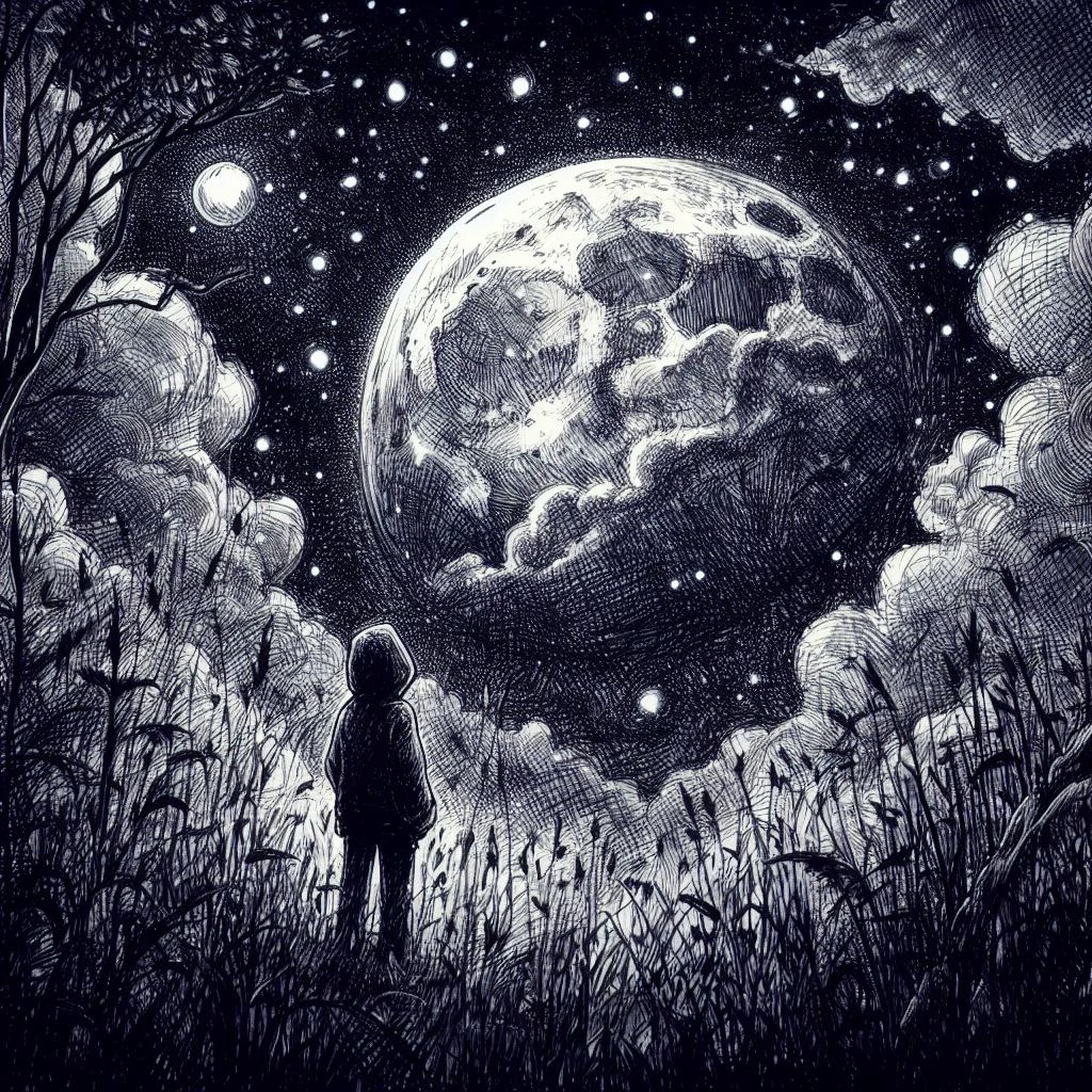 Alone, night sky 