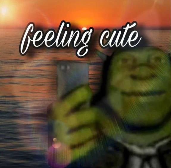 Feelin' cute. Shrek's only fan's exclusive.