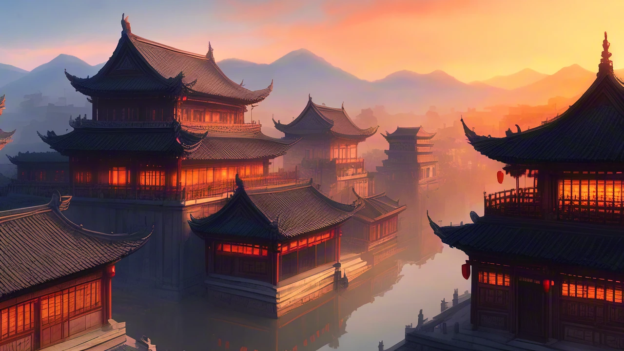 Ancient City at Sunset/日落下的古城/夕日の古都