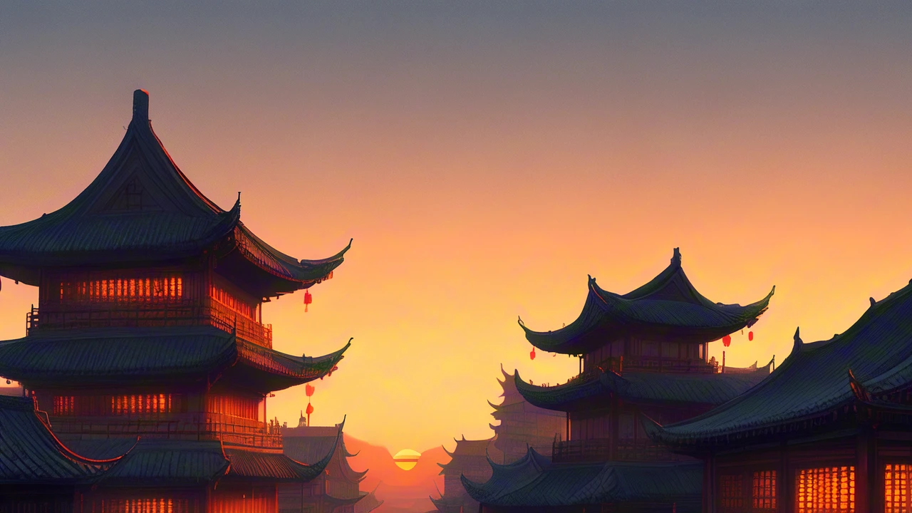 Ancient City at Sunset/日落下的古城/夕日の古都