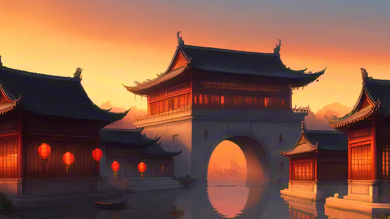 Ancient City at Sunset/日落下的古城/夕日の古都