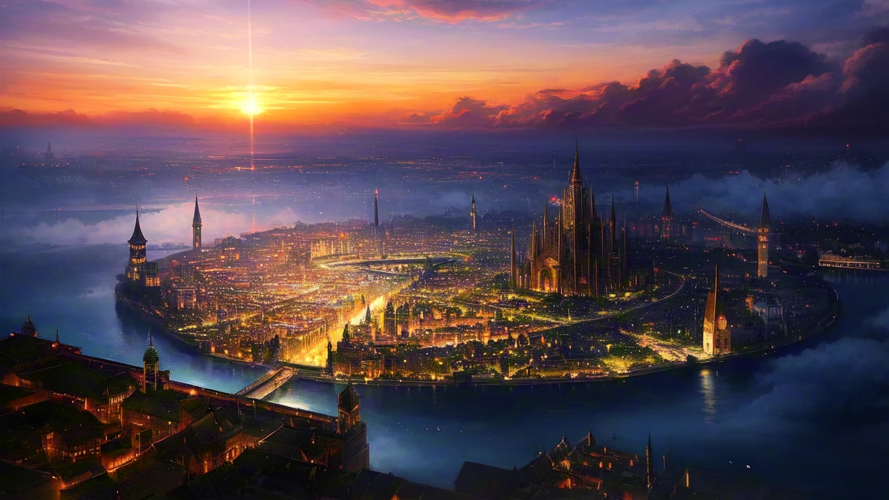 Ancient City at Sunset/日落下的古城/夕日の古都