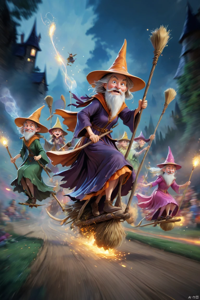 Flying Broomstick Race/飞行扫帚比赛/飛行ほうきの競争