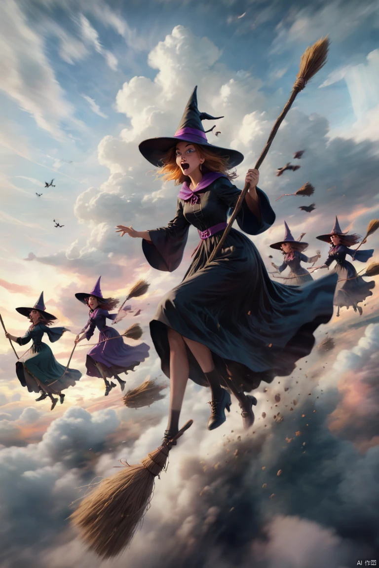 Flying Broomstick Race/飞行扫帚比赛/飛行ほうきの競争